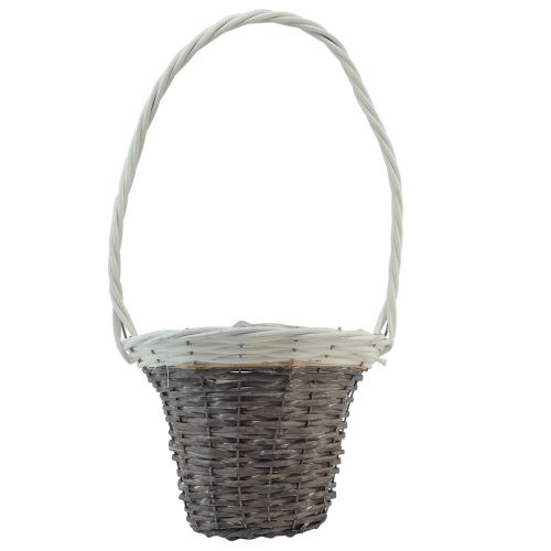 daiktų Rankenos krepšelis gluosnio pilkai baltas Ø29cm H50cm