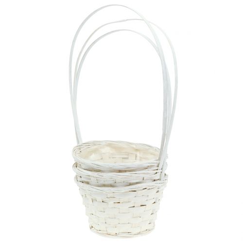 Floristik24 Kraiko krepšelis su rankena balta 34cm 3vnt
