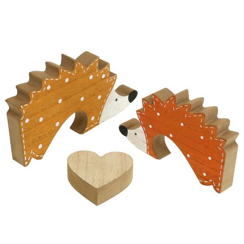 Floristik24 Rudens puošmena ežiuko pora su širdele 15cm - 18cm