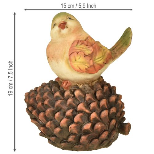 daiktų Rudens dekoracija paukščio dekoracija kūgio paukščio figūrėlė rudeninis H19cm