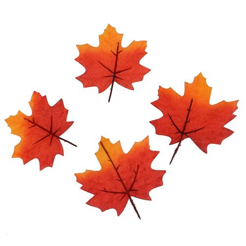 Floristik24 Rudens puošmena klevo lapas oranžinė raudona 13cm 12vnt