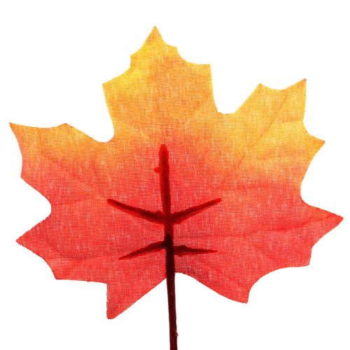 Floristik24 Rudens puošmena klevo lapas oranžinė raudona 13cm 12vnt