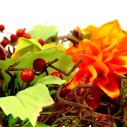 Floristik24 Rudeninis vainikas Ø30cm oranžinės chrizamo tematika