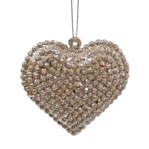 Blizganti širdelė šampanui pakabinti 6cm x 6,5cm 12 vnt