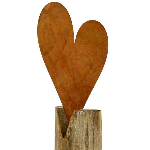 daiktų Širdies rūdys ant medinio pagrindo 40cm x 20cm