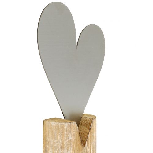 daiktų Širdies sidabras ant medinio pagrindo 22cm x 11cm