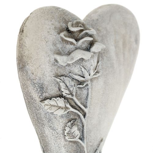 Floristik24 Širdelė su rožine pilka 16,5cm x 10cm 2 vnt