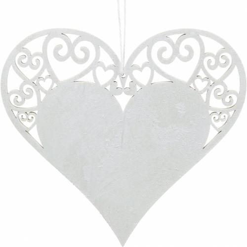 Floristik24 Širdies puošmena pakabinti, vestuvių puošmena, širdelės pakabukas iš medžio, širdelės puošmena, Valentino diena 12vnt