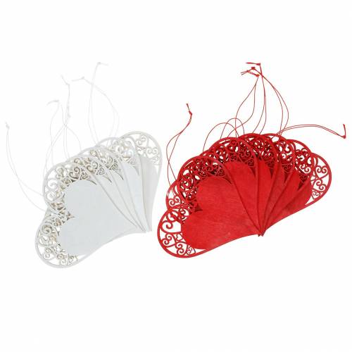 Floristik24 Širdelė pakabinama, vestuvių puošmena, pakabukas širdelė, širdelės puošmena, Valentino diena 12vnt