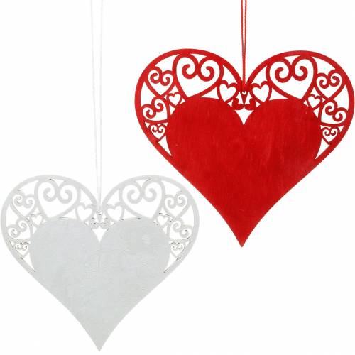Floristik24 Širdelė pakabinama, vestuvių puošmena, pakabukas širdelė, širdelės puošmena, Valentino diena 12vnt