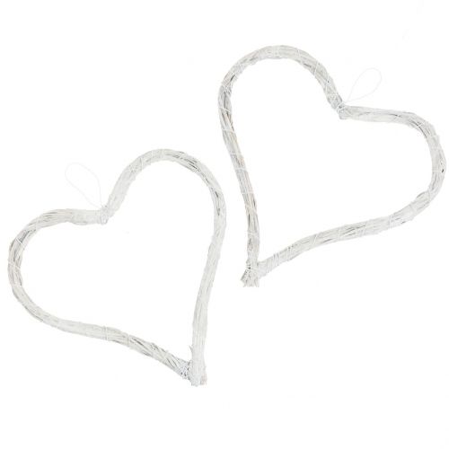 Širdelė pakabinimui balta 15cm 8vnt | Floristik24.lt