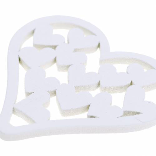 daiktų Taškinė dekoravimo širdelė balta 5cm 40 vnt