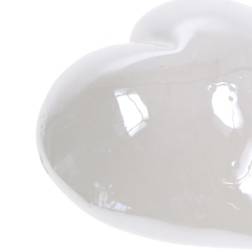 Floristik24 Širdies baltas perlamutras 7cm 4vnt