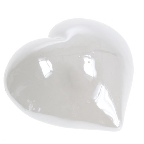 Floristik24 Širdies baltas perlamutras 7cm 4vnt