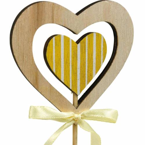 Floristik24 Dekoratyvinis kamštukas drugelio gėlė ir širdelė, pavasario puošmena, gėlių kamštis, Valentino diena 9vnt