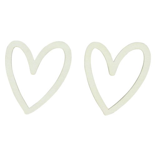 Heart deco pabarstukai širdelės medžio stalo dekoravimo kremas 4,5cm 48vnt