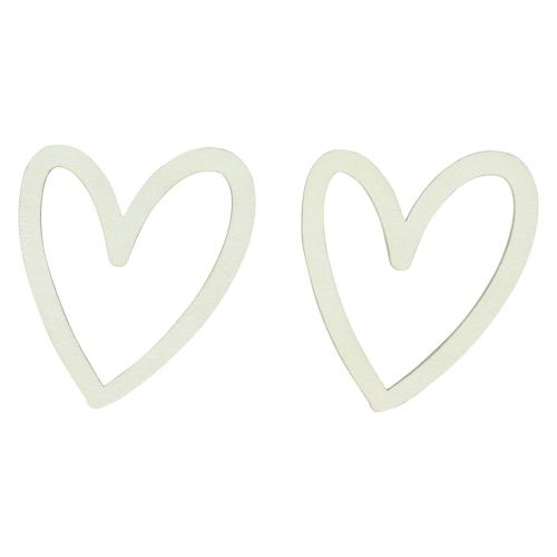 daiktų Heart deco pabarstukai širdelės medžio stalo dekoravimo kremas 4,5cm 48vnt