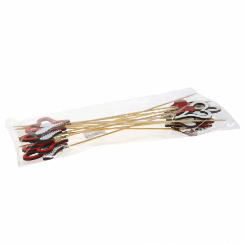 daiktų Mediniai širdies kamšteliai raudoni, balti 38cm 12 vnt