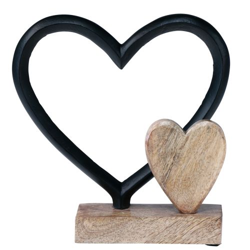 daiktų Širdies metalo širdelės medžio mango medžio pagrindas natūralus 18x5x19cm