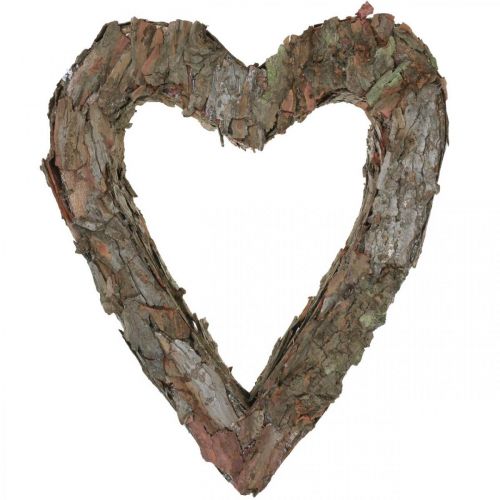 daiktų Deco širdies atvira pušies žievė rudens puošmena kapo puošmena 30×24cm