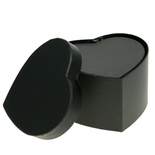 Floristik24 Gėlių dėžutės širdelė juoda 18 / 20cm 2vnt