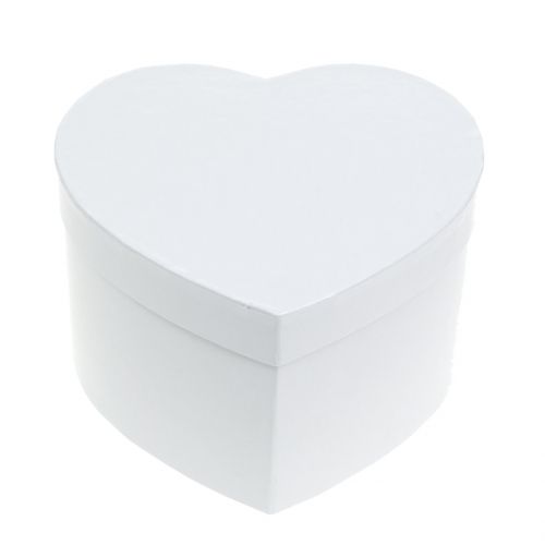 Floristik24 Širdies dėžutė gėlių dėžutė balta 14 / 16cm 2vnt