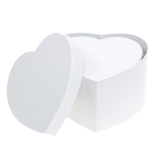 Floristik24 Širdies dėžutė gėlių dėžutė balta 14 / 16cm 2vnt