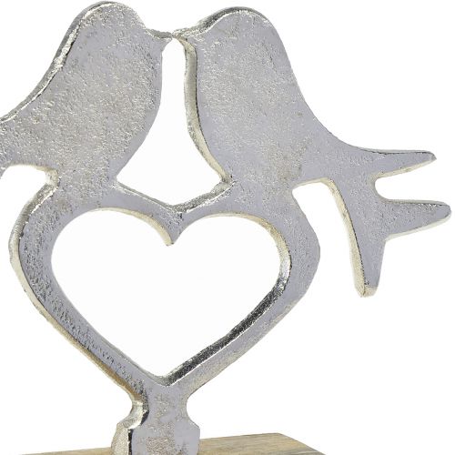 daiktų Širdies puošmena į vietą su paukščių dekoravimu vestuvėms 16,5×19,5 cm