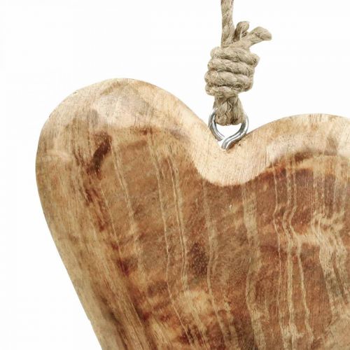 daiktų Medinės širdies širdelės iš medžio deko pakabukas mango medienos H14cm 3vnt