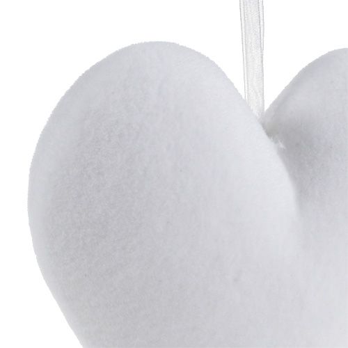 Floristik24 Širdelės plūdo pakabinti 15cm baltos 4vnt