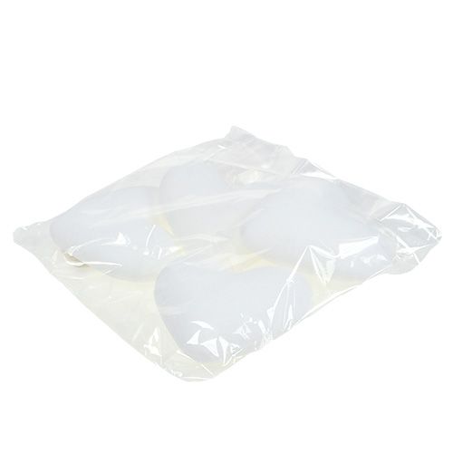 Floristik24 Širdelės plūdo pakabinti 15cm baltos 4vnt