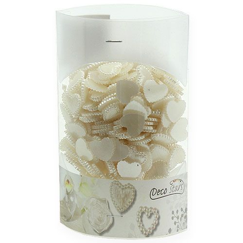 Floristik24 Išsklaidytos mini širdelės kremas 1,3 cm 300 p