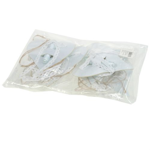 Floristik24 Širdies kabykla su orchidėjų vamzdeliais balta 16cm 6vnt