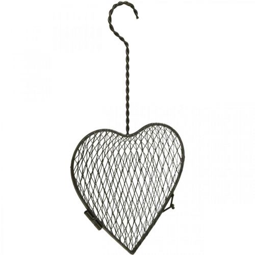 Metalinė širdelė, vielinė širdelė, krepšelio širdis Ruda H16,5cm L31cm