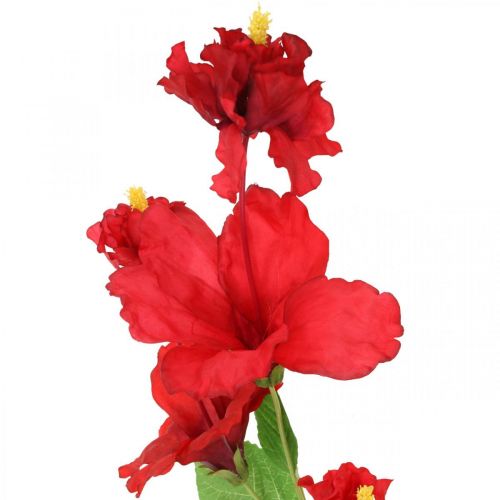 daiktų Dirbtinės gėlės hibiscus šakelė raudona deko šakelė hibiscus H107cm