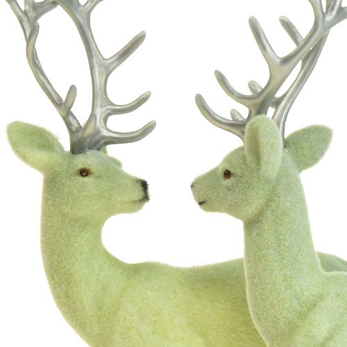 daiktų Deer Deco šiaurės elnias žalias pilkas blauzdas, 20 cm, rinkinys iš 2