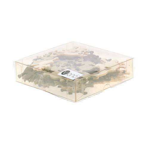 Floristik24 Sklaidos dekoravimo elnias iš medžio baltas, rudas, natūralus 4cm 72 vnt