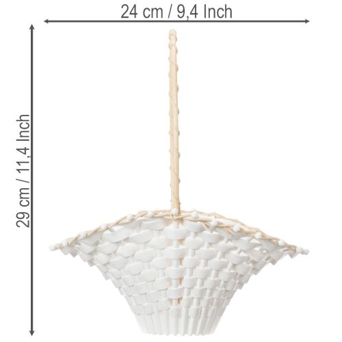 Vestuvių gėlių mergaitės krepšelis 24cm x 17cm | Floristik24.lt