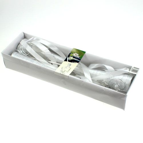 Floristik24 Satininis maišelis baltas 40cm 3vnt