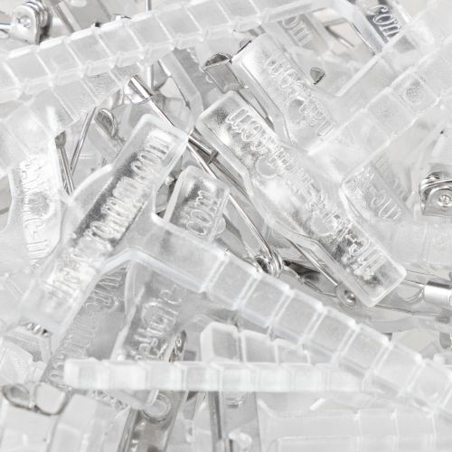 daiktų Vestuvinių atlapo smeigtukai skaidrūs/sidabriniai 5 cm 50 vnt.