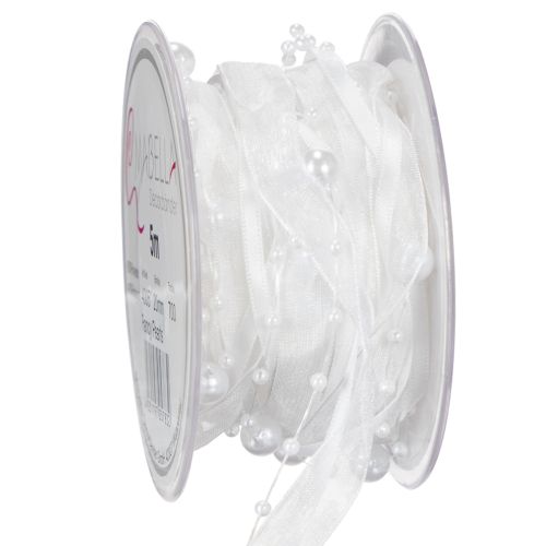 Floristik24 Vestuvinė juostelė balta 20 mm 5 m