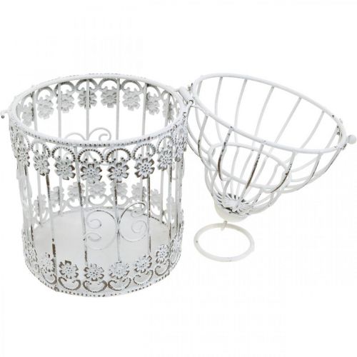 Floristik24 Vestuvių dekoras Spring Decor Paukščių narvas Metalo dekoro narvas paukščiams 23cm
