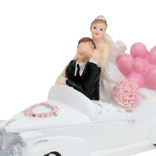Floristik24 Vestuvių figūra nuotakos pora automobilyje 16cm