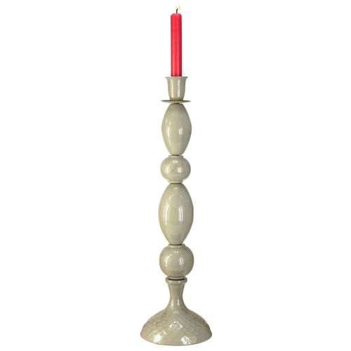 daiktų Aukšta žvakidė pilkai auksinė metalinė žvakidė 51 cm
