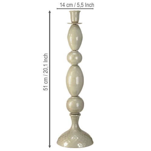 daiktų Aukšta žvakidė pilkai auksinė metalinė žvakidė 51 cm