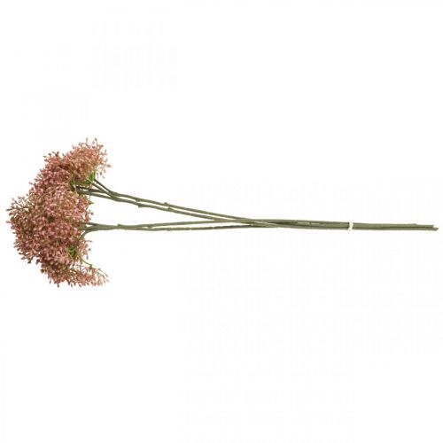 daiktų Šeivamedžio dirbtinio rožinio žiedo šakelė 52cm 4vnt