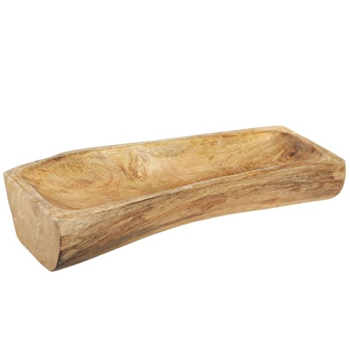 daiktų Medinė apdaila su tuščiaviduriu dekoratyviniu dubeniu iš medžio 40×13–16cm×6,5 cm