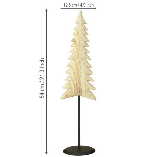 daiktų Medinė Kalėdų eglutė, kalėdinė dekoracija, natūrali Paulownia, aukštis 54 cm