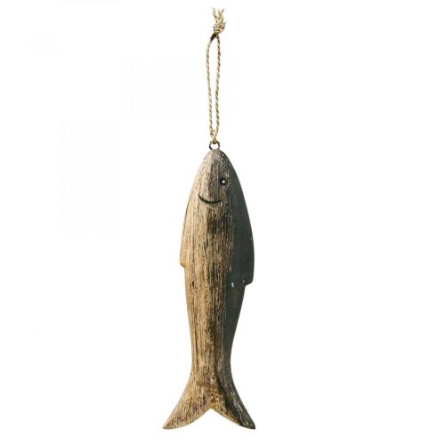 Medinė žuvies puošmena didelė, žuvies pakabukas medis 29,5cm