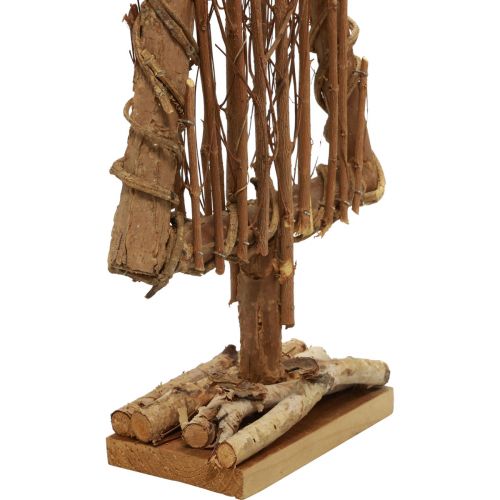 daiktų Medinė eglutės puošmena medinė puošmena natūralios šakelės vijokliai 25x10x50cm